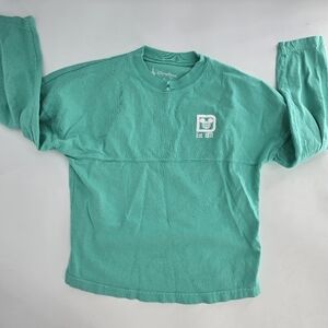 walt disney world disney parks green teal long sleeve kids  spirit jersey large